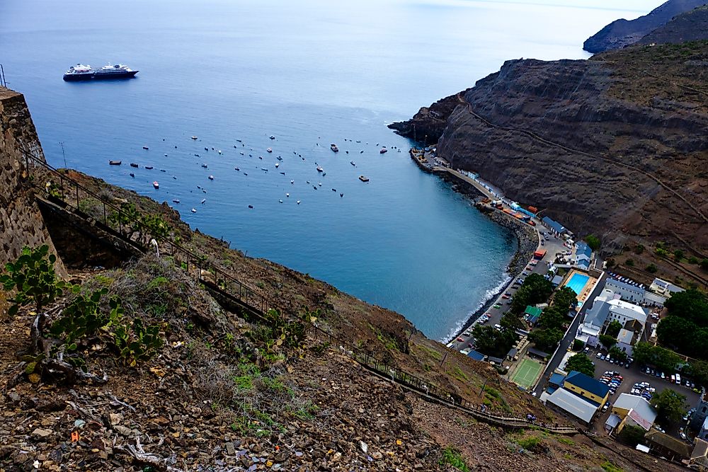 Looking down at Jamestown, Saint Helena. 