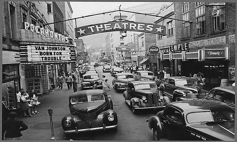 A Saturday afternoon street scene. Welch, McDowell County, West Virginia in 1946.