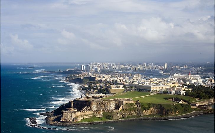 Aerial view of El Morro in Old San Juan Puerto Rico.