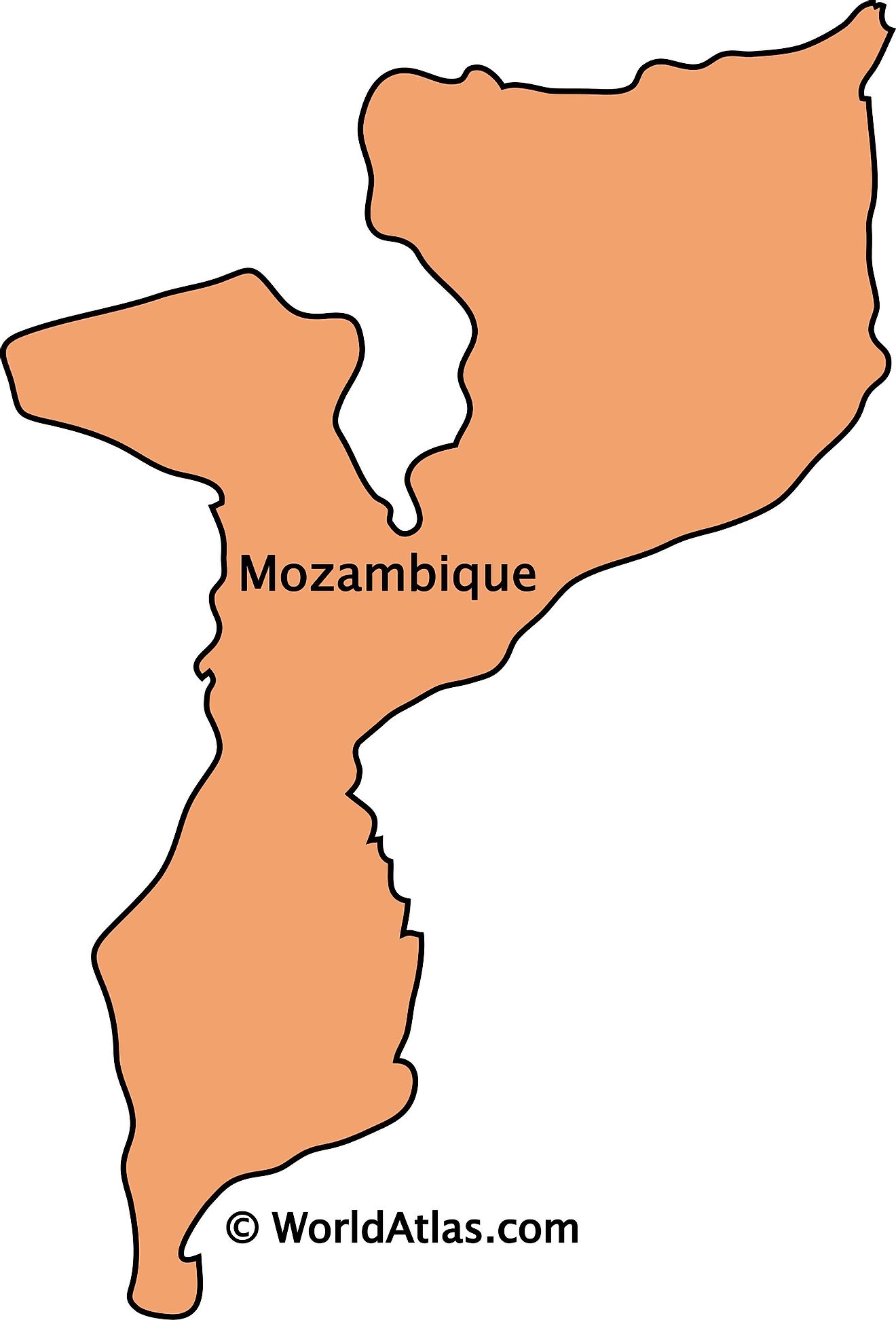 Outline Map of Mozambique