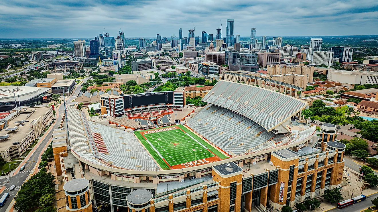 Darrell K Royal Texas Memorial Stadium at UT Austin (Credit: Wirestock Creators via Shutterstock)