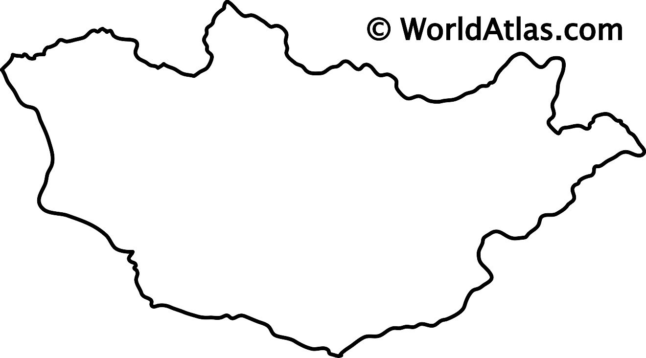 Blank outline map of Mongolia