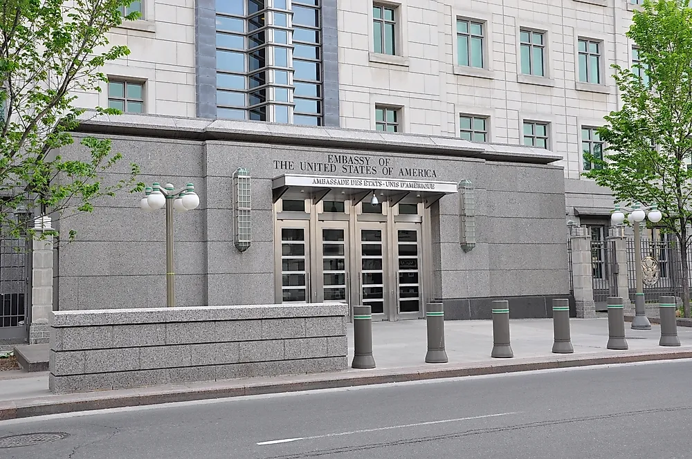 The US embassy to Canada in Ottawa, Ontario. Editorial credit: Lester Balajadia / Shutterstock.com