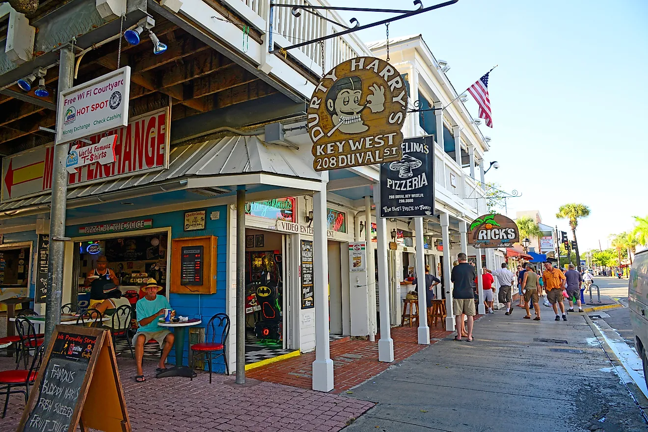 Storefronts in Key West, Florida. Editorial Photo Credit: Dennis MacDonald via Shutterstock