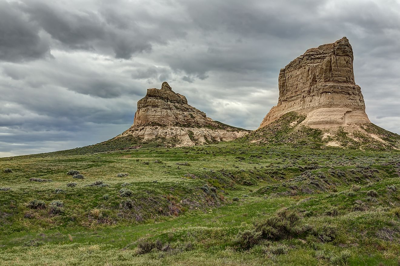 Courthouse and Jail Rocks near Bridgeport, Nebraska.