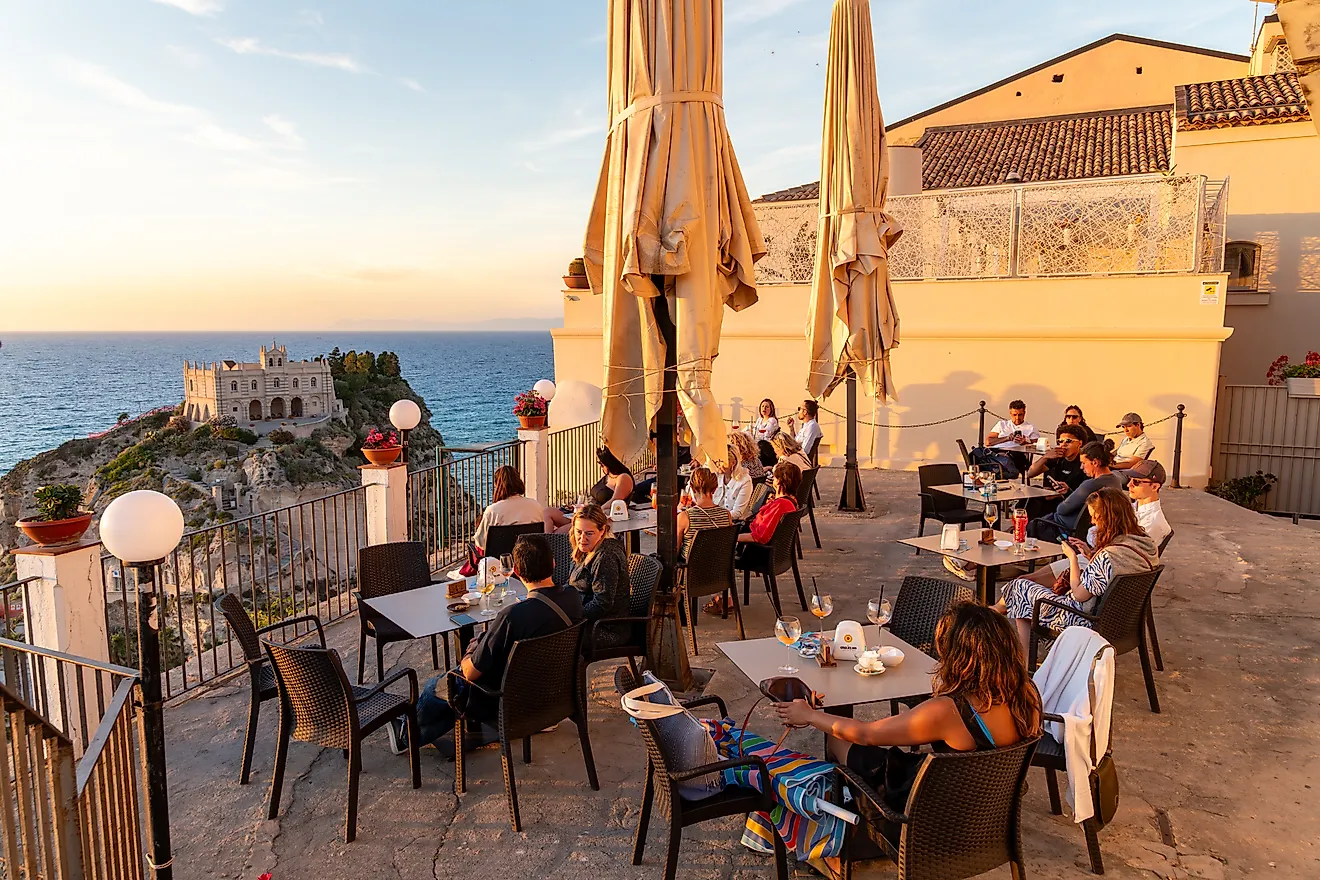 Outdoor terrace in Tropea, Calabria