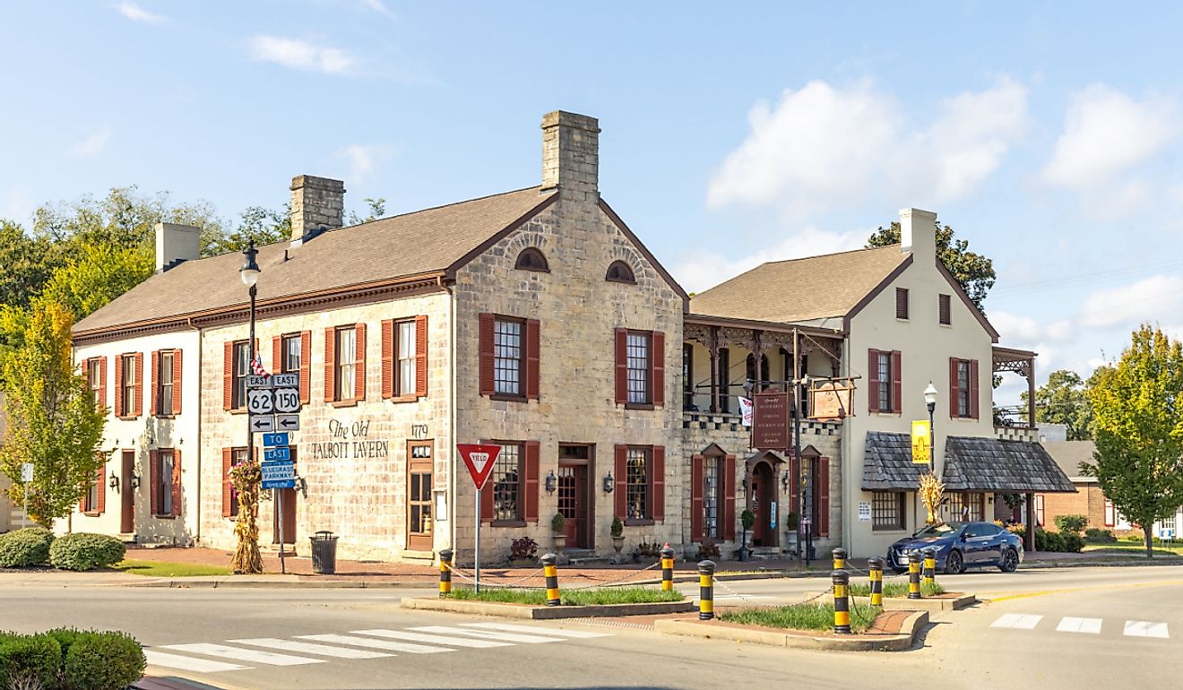The Old Talbott Tavern in Bardstown, Kentucky. Image credit Ryan_hoel via Shutterstock