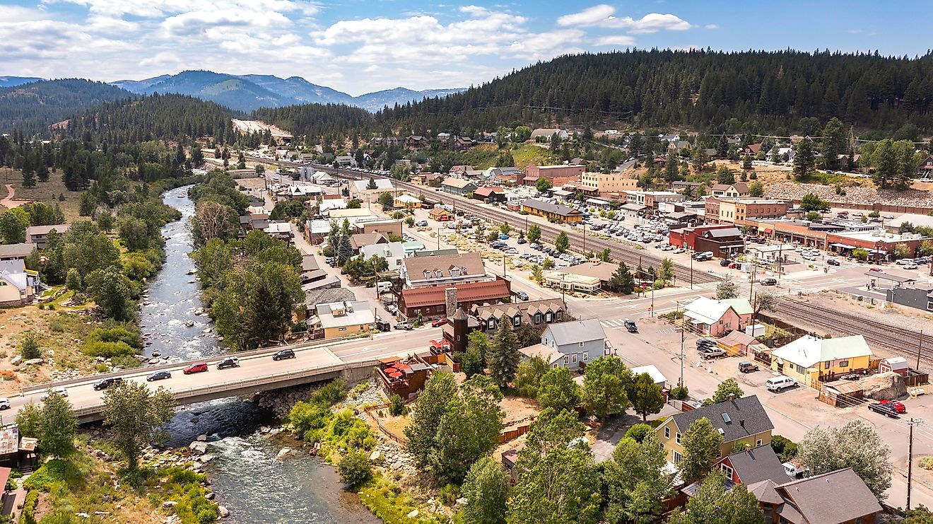 Aerial view of Truckee, California.