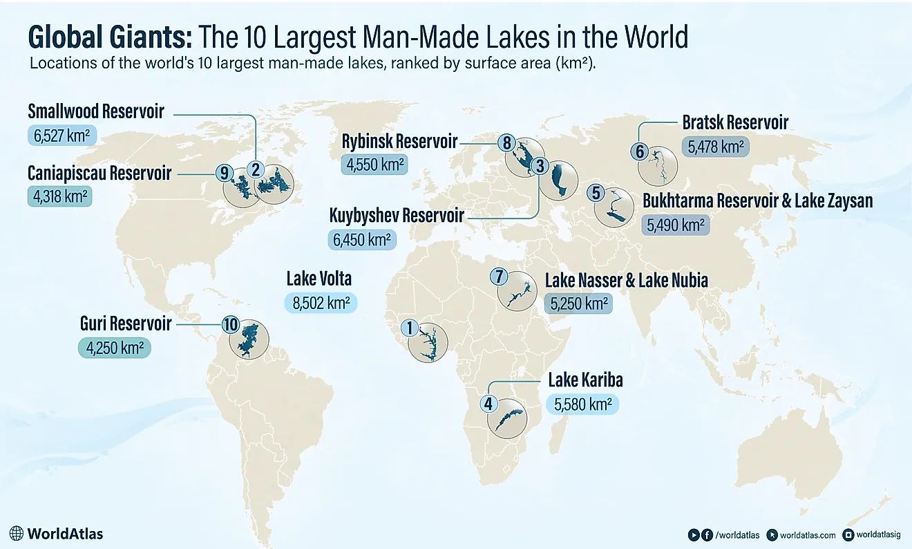 infographic showing the 10 largest man made towns