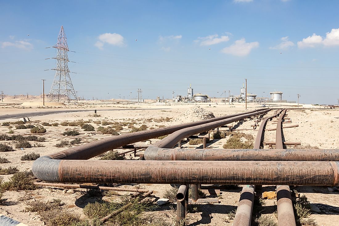 Petrochemical industries in Bahrain. 