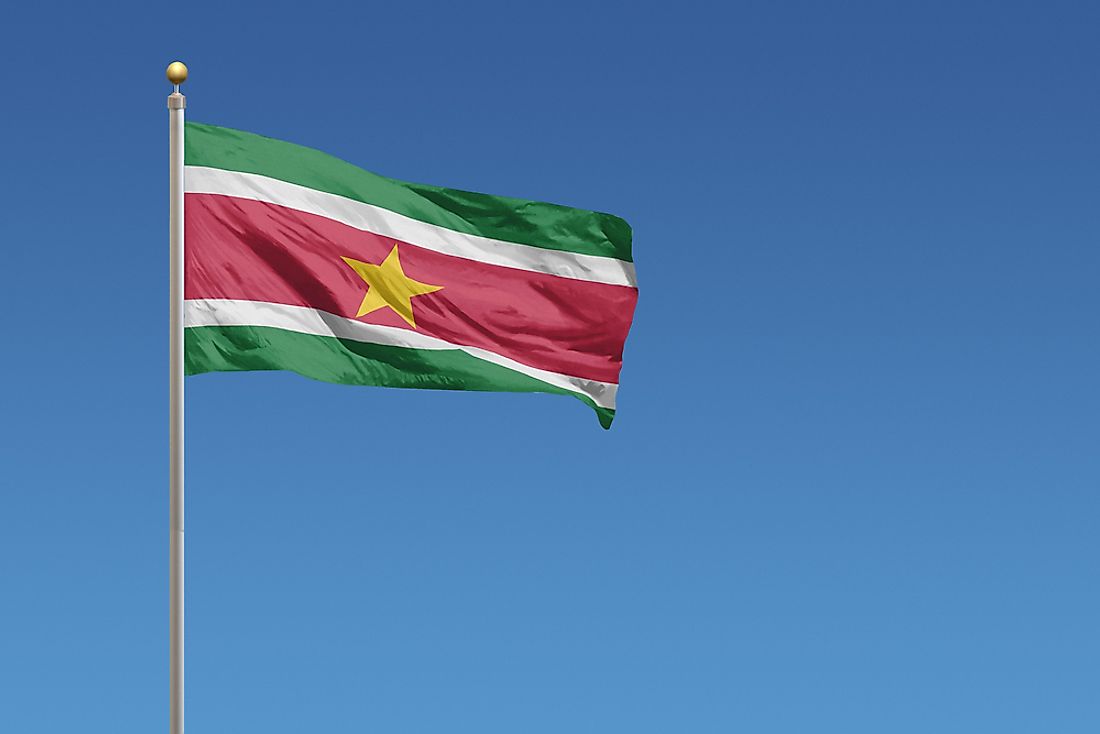 The flag of Suriname. 