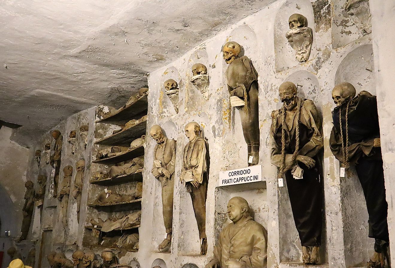 Palermo, Italy: Catacombs of the Capuchins -- burial catacombs in Palermo. Image credit Walter Cicchetti via AdobeStock.