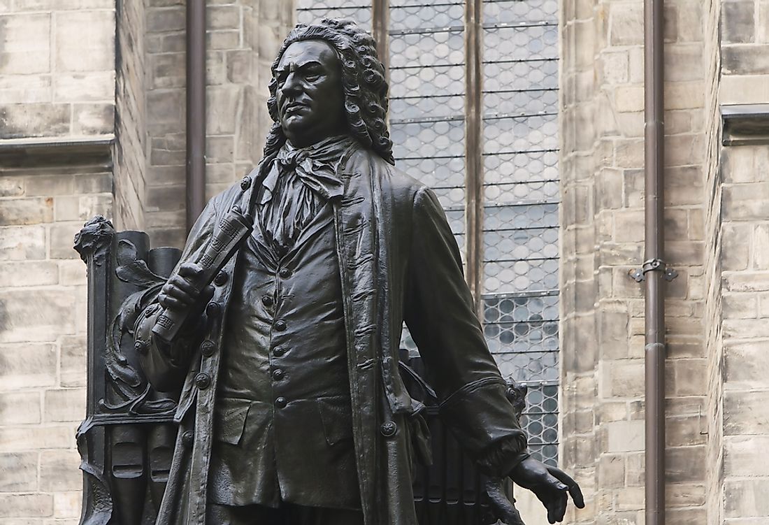Statue of Bach outside St. Thomas Church, where he performed as an organist and music teacher.
