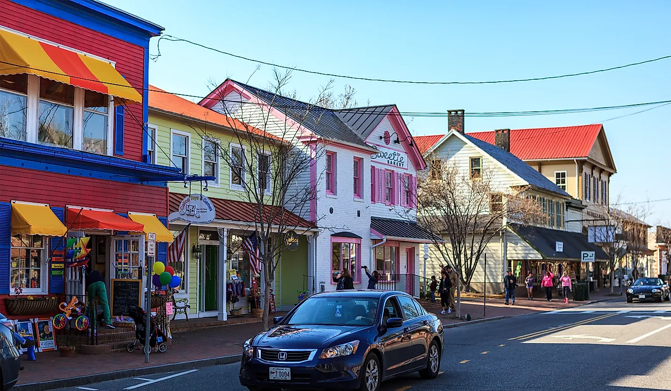 Street view in St. Michaels, Maryland.