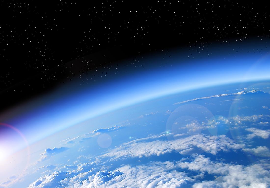 The ozone layer protects the Earth from UV rays. 