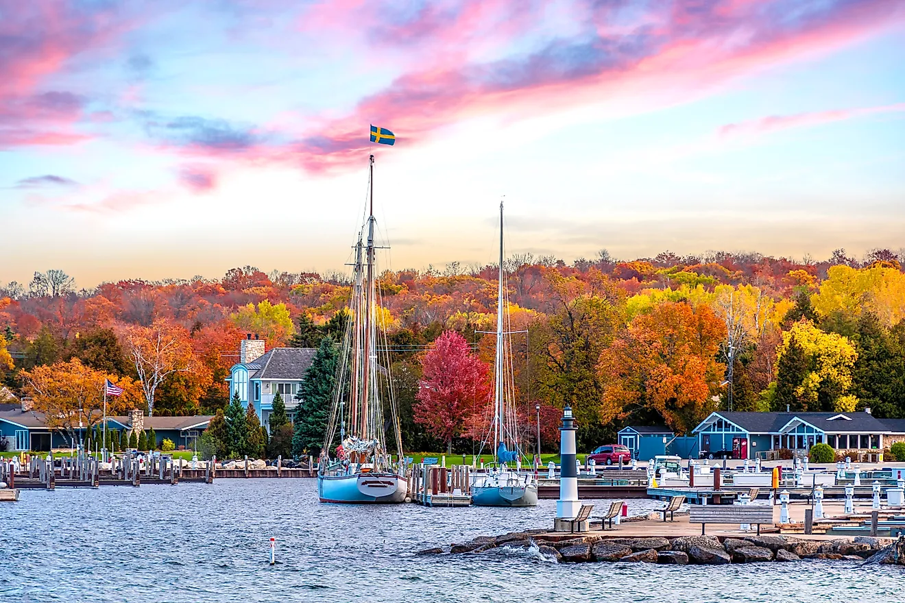 Sister Bay, Wisconsin, in fall.
