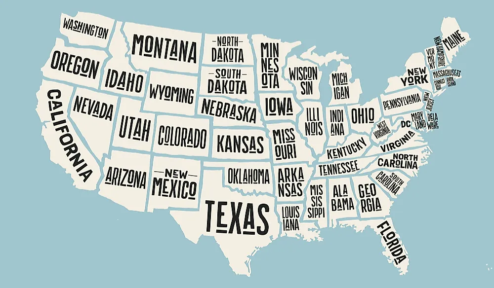 The contiguous United States consists of 48 states and the federal district.