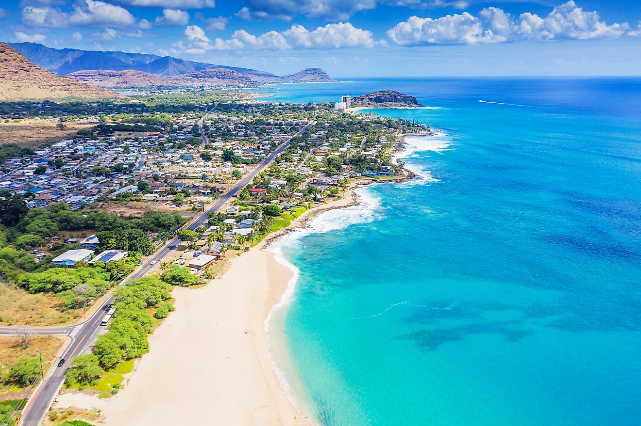 Makaha Beach near Waianae on Oahu, Hawaii.