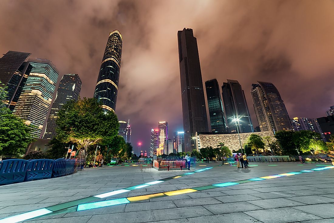 The skyline of Guangzhou. 