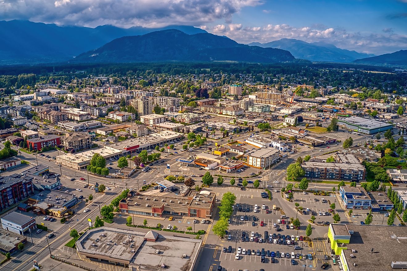 Aerial View of Chilliwack, British Columbia during Summer