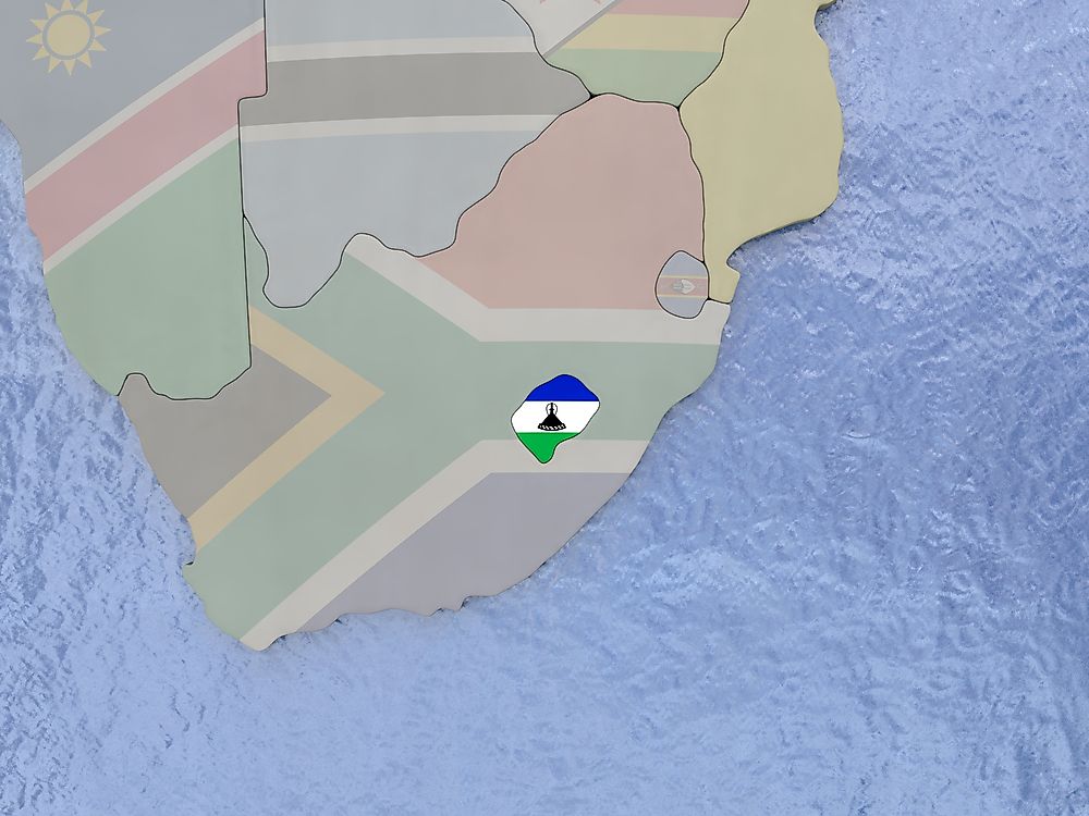 The small African nation of Lesotho is entirely surrounded by South Africa. 