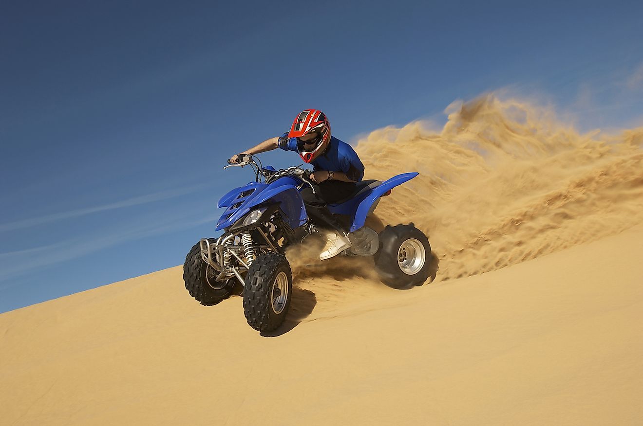 Quad biking in a desert. Image credit: Sirtravelalot/Shutterstock.com