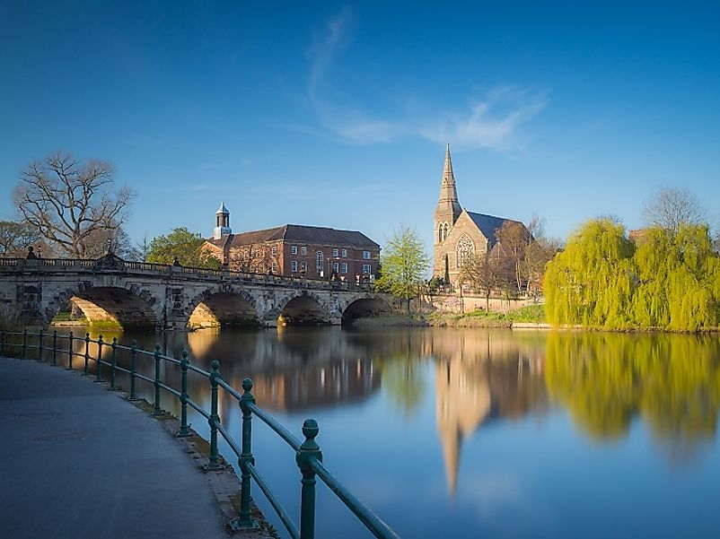 A bridge over the Severn in Shrewsbury, Shropshire, England.