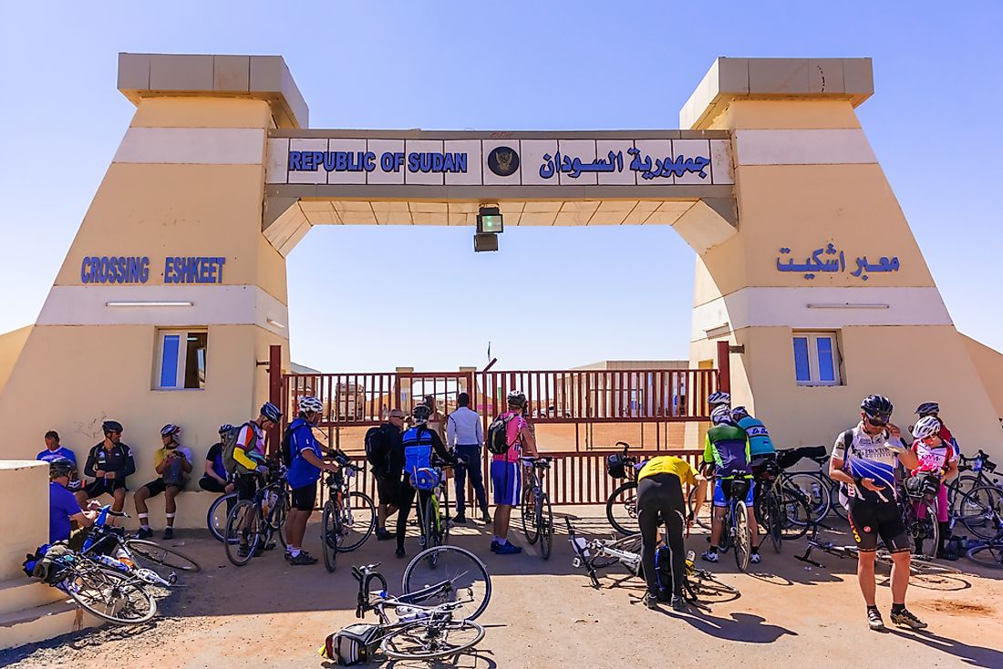 The crossing from Sudan into Egypt near Wadi Halfa, Sudan. Editorial credit: Mark52 / Shutterstock.com