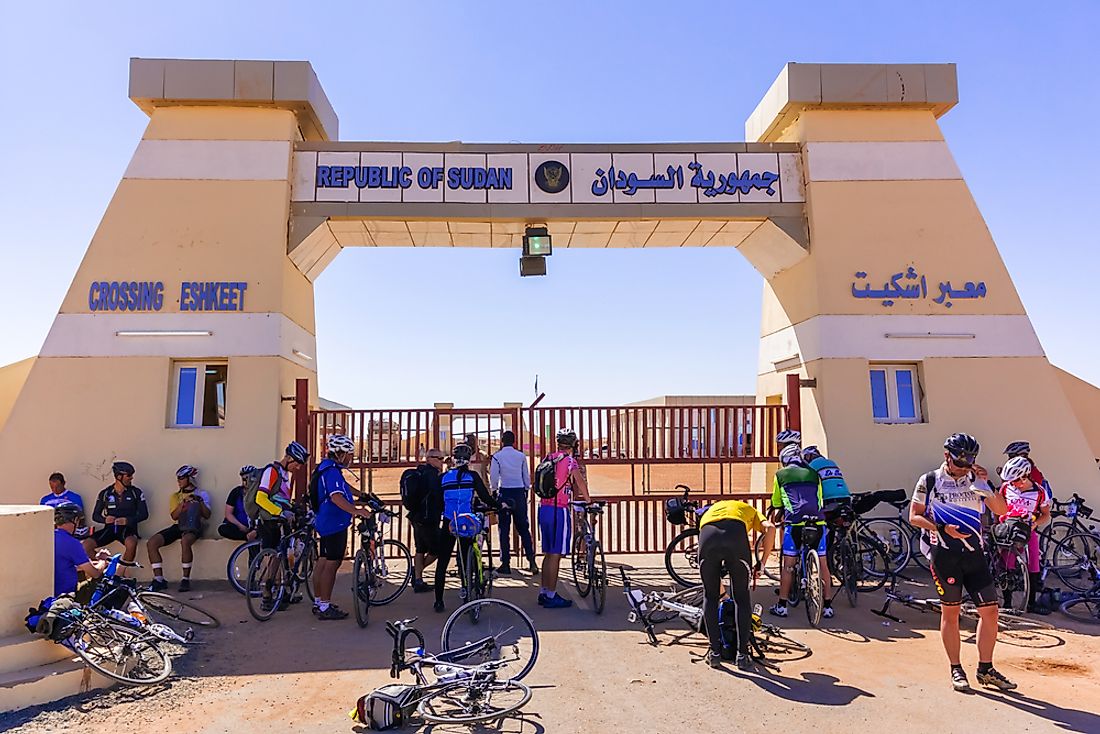 The crossing from Sudan into Egypt near Wadi Halfa, Sudan. Editorial credit: Mark52 / Shutterstock.com