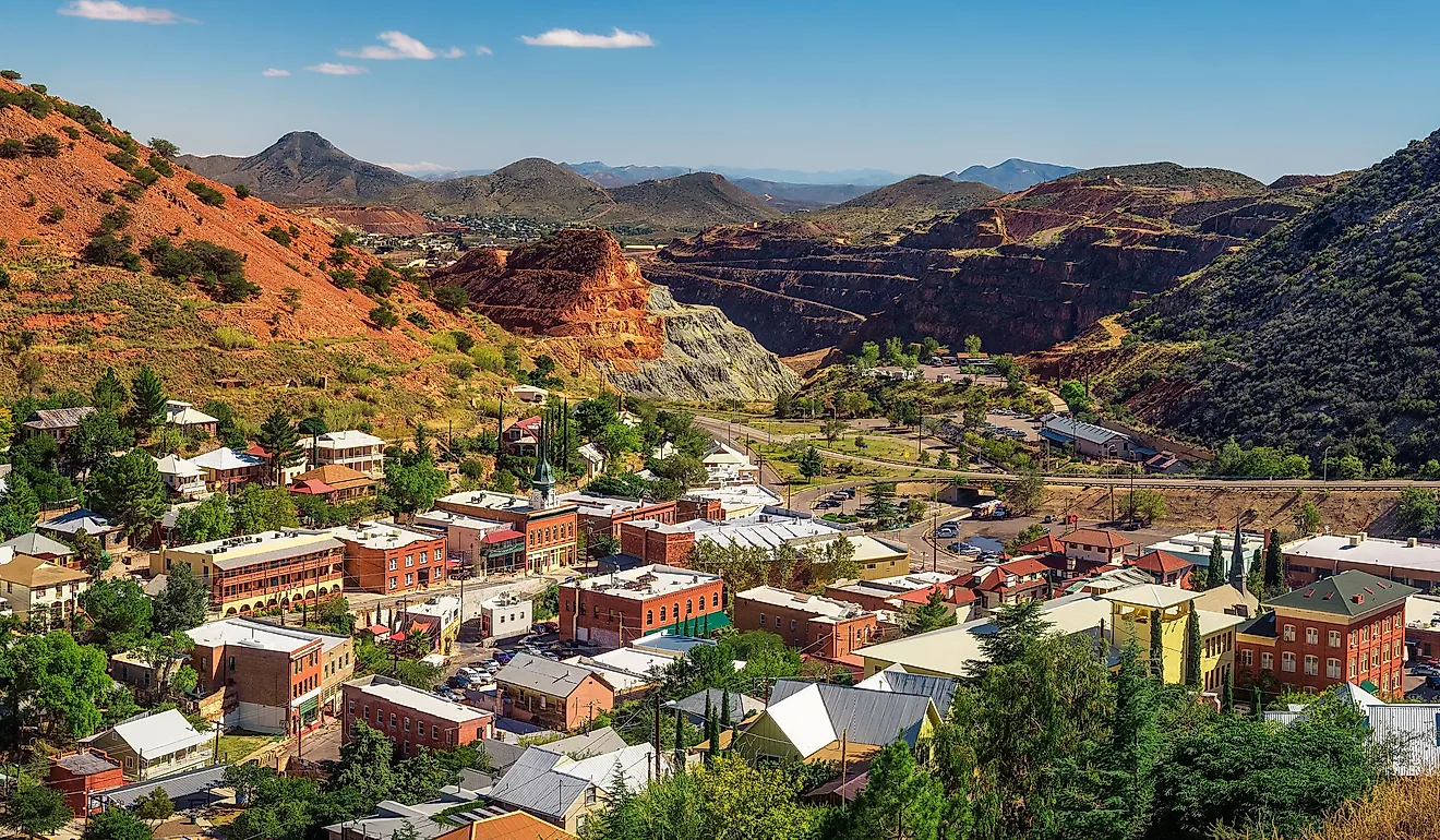 Panorama of Bisbee with surrounding Mule Mountains in Arizona. Image credit Nick Fox via Shutterstock