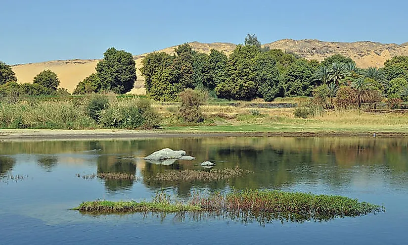 The Aswan river in Egypt, a branch of the Nile River