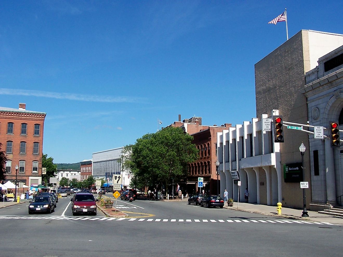 Buildings in downtown Greenfield, Massachusetts.