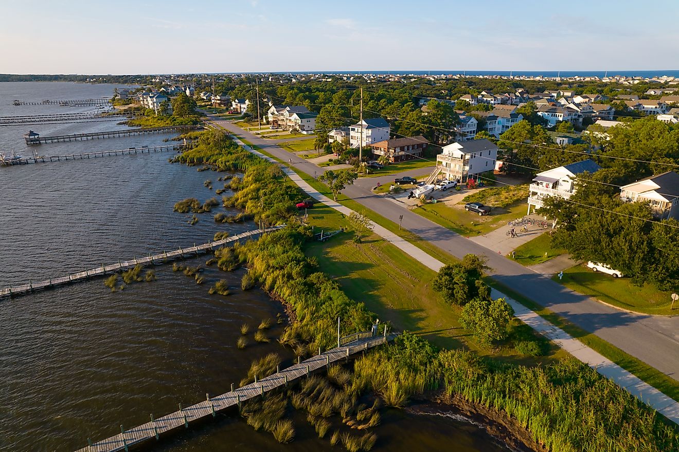 Aerial over the Outer Banks in North Carolina