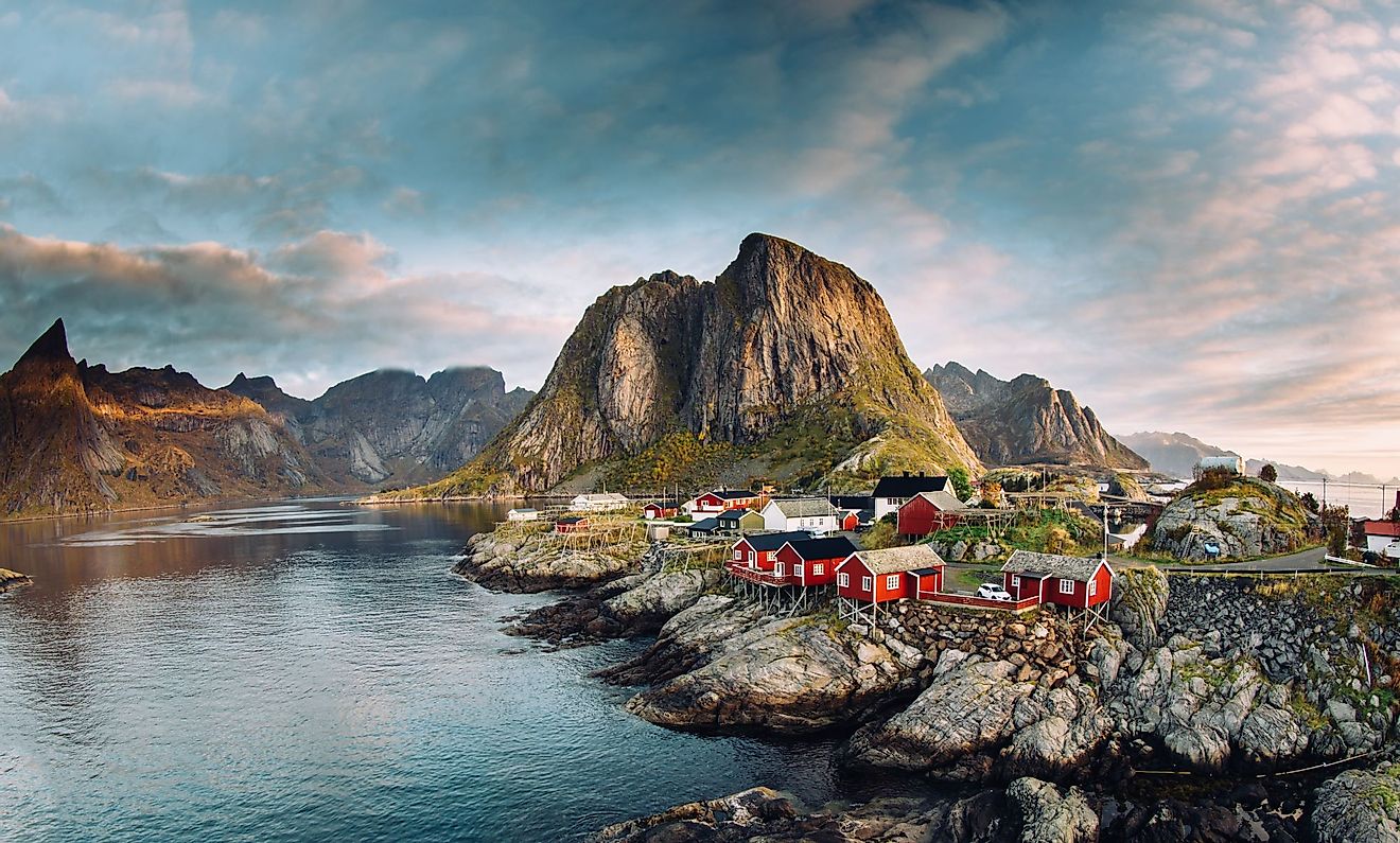 Norwegian fishing village at the Lofoten Islands in Norway. 