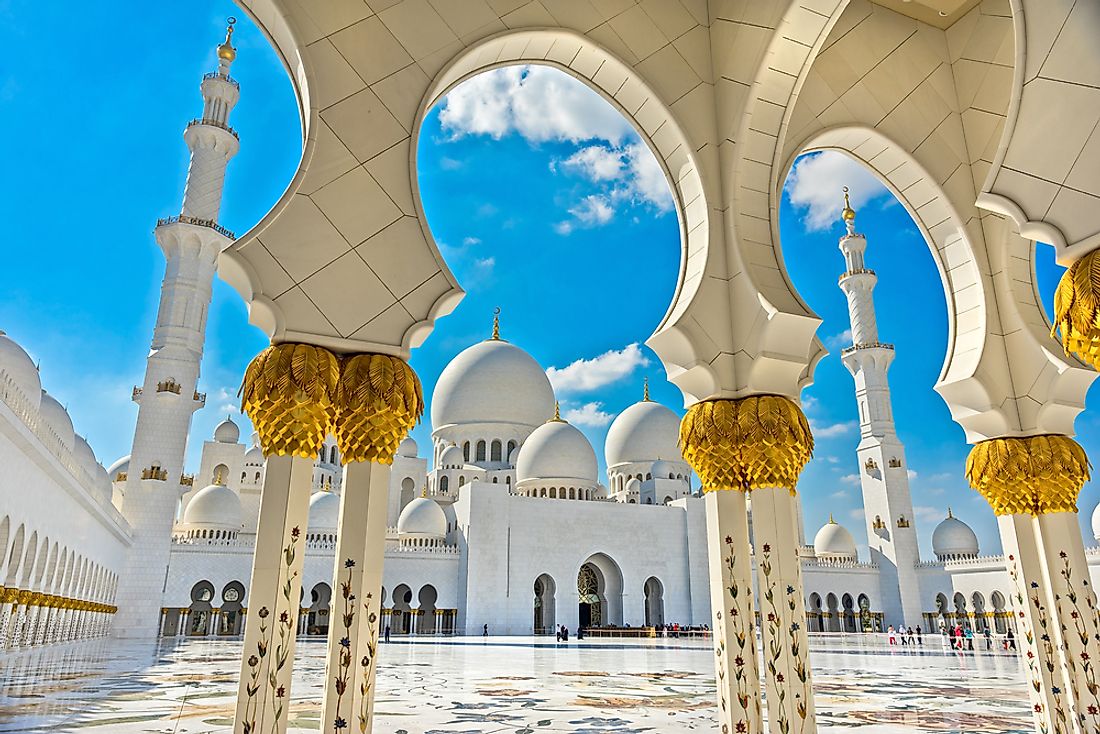 The Sheikh Zayed Mosque in Abu Dhabi, UAE. 