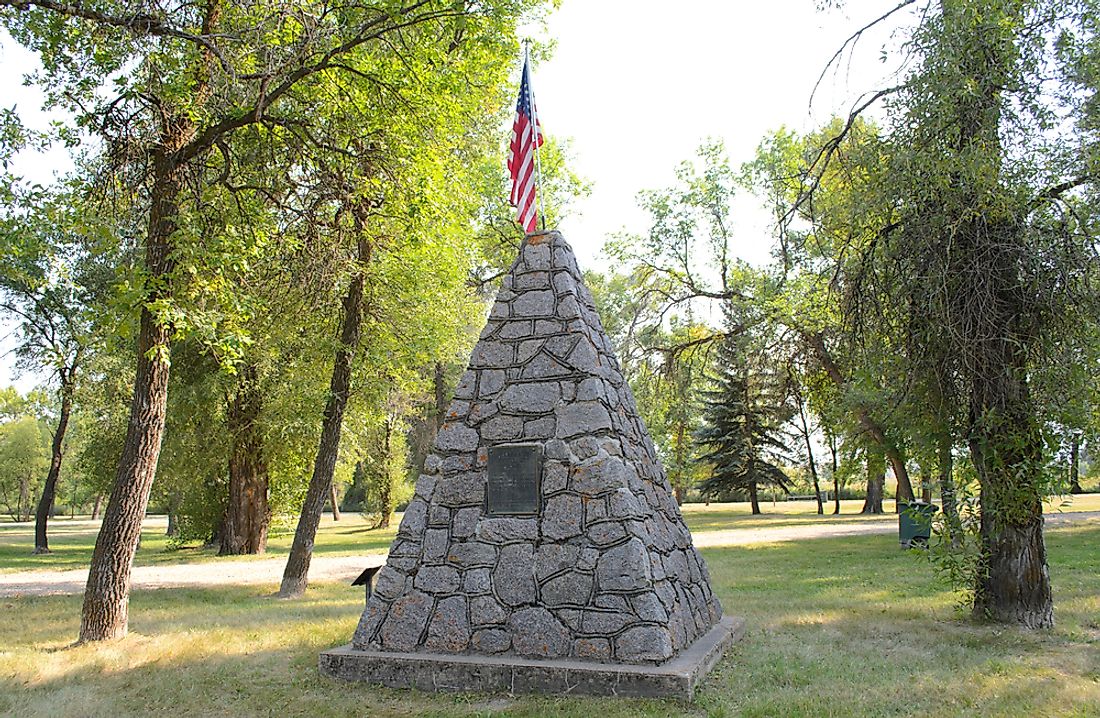 A monument to the Battle of Tongue River on the Bozeman Trail. 