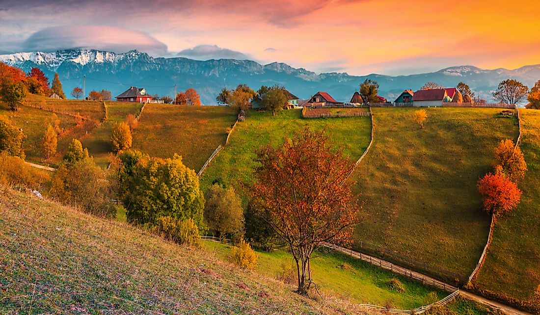 Autumn landscape near Măgura, Bacău County, Romania.