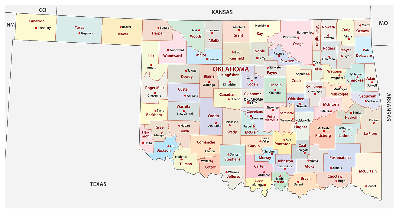 Oklahoma Maps Facts World Atlas
