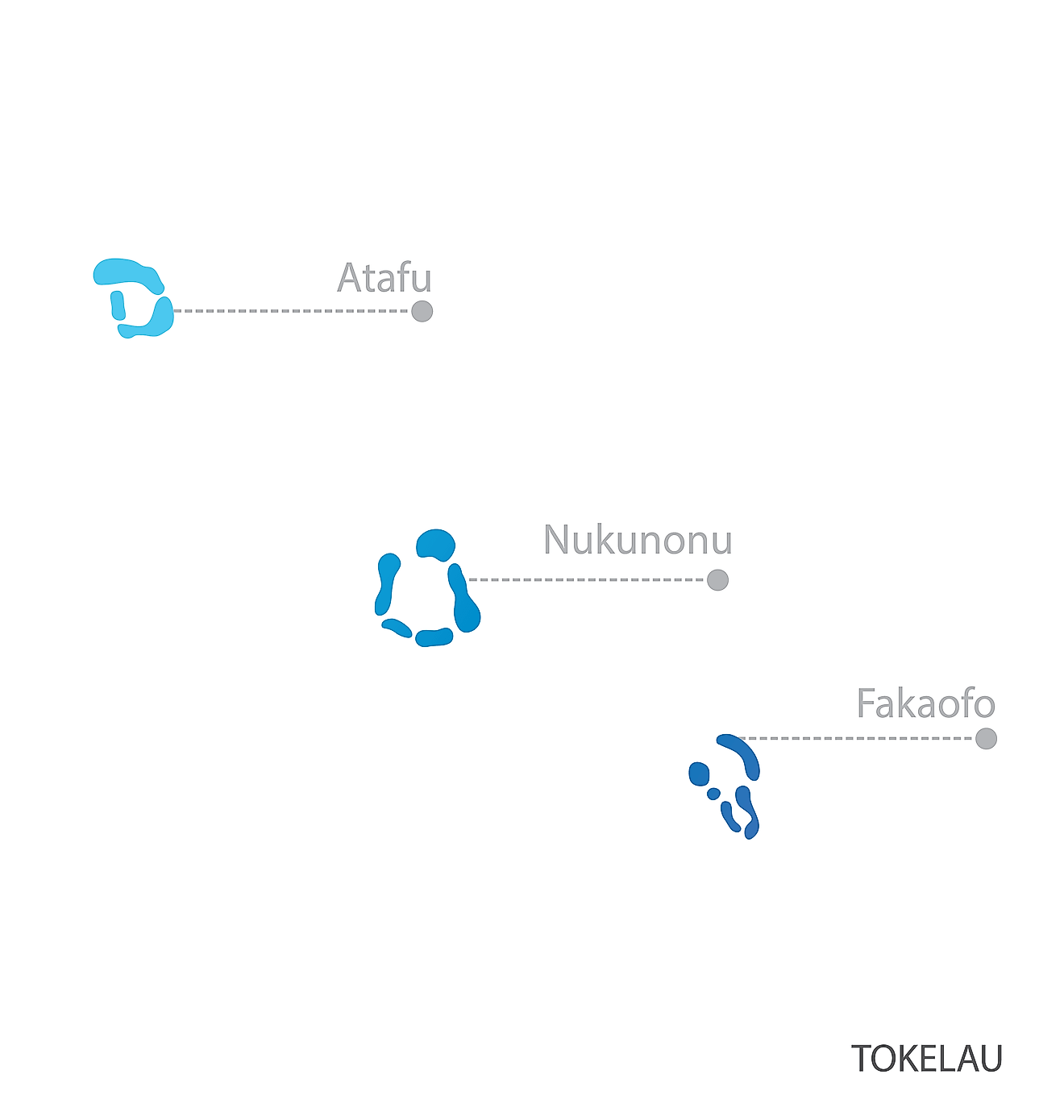 Map of Coral Atolls Of Tokelau