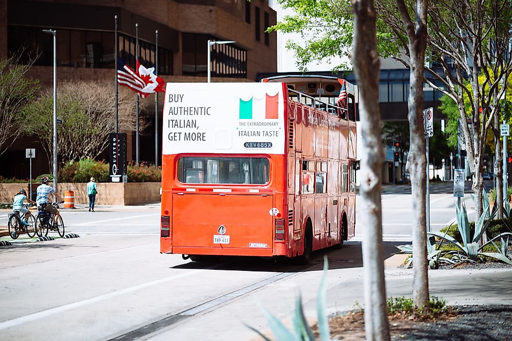 With an extensive network of city roads and highways, Texas takes the top spot in terms of the amount of buses registered within its borders. Editorial credit: Valentin Martynov / Shutterstock.com. 