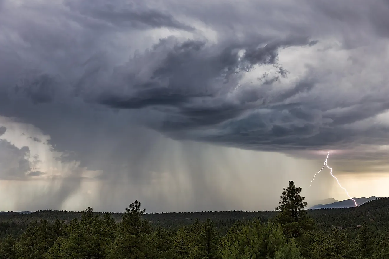 Human activities can have an impact on weather conditions and produce more humid air rises, resulting in more powerful thunderstorms.