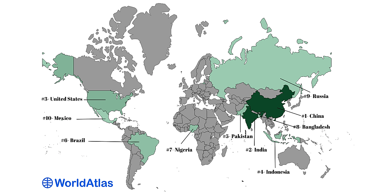The 10 Most Populated Countries In The World 2023 