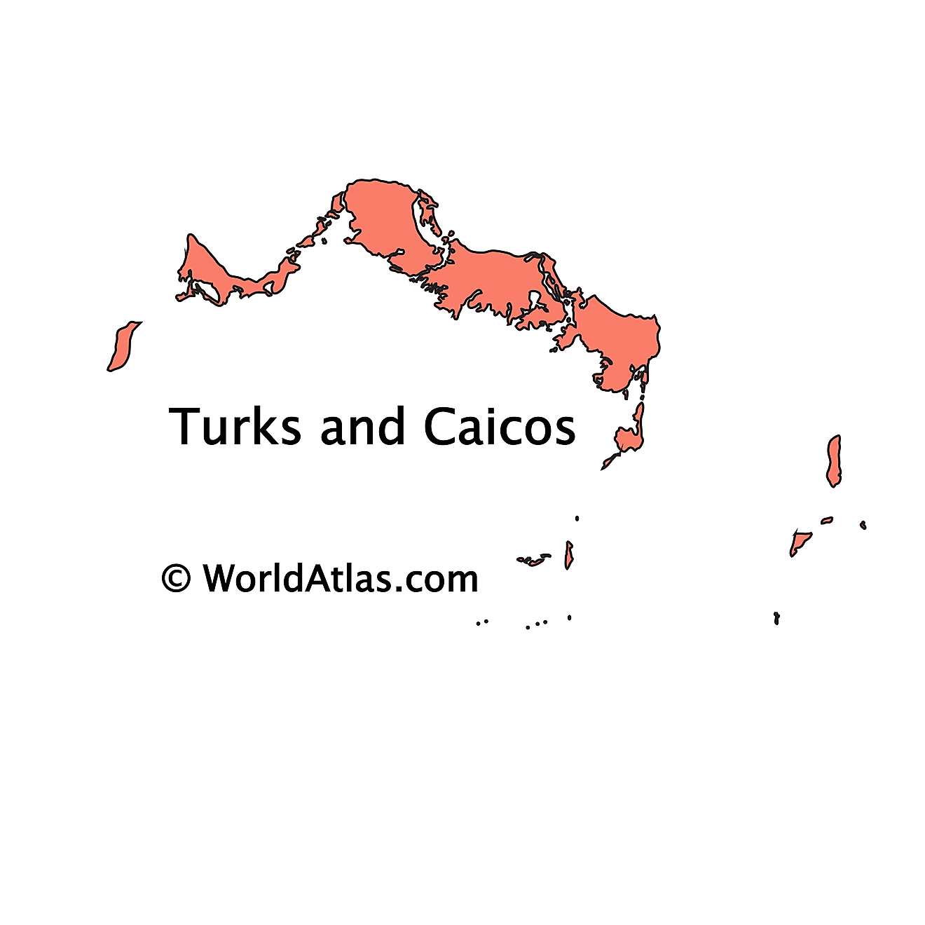 Outline Map of Turks and Caicos