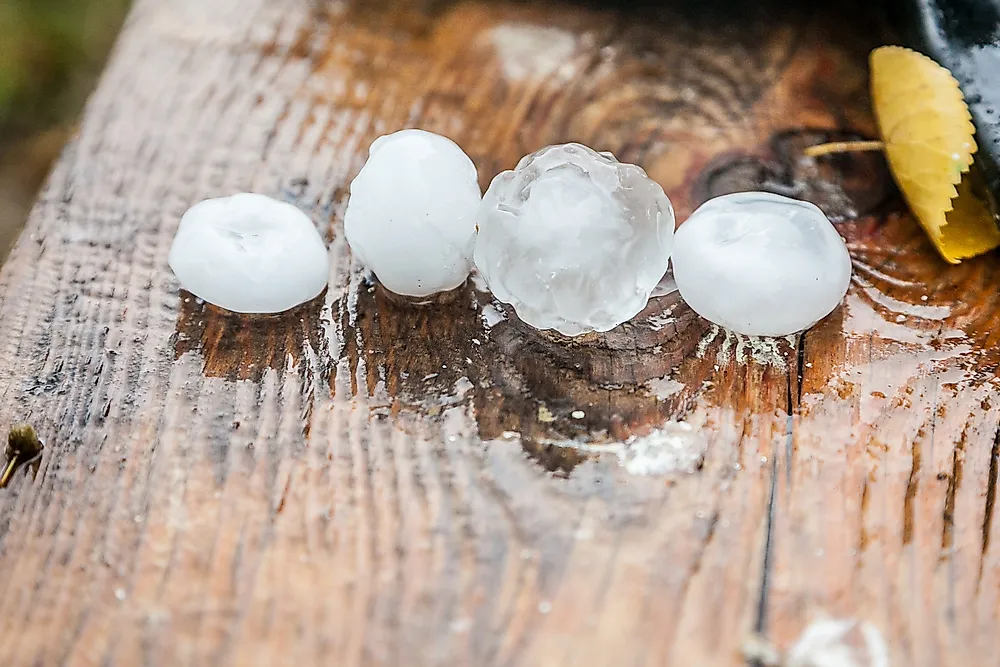 Hail can be quite large in size. 