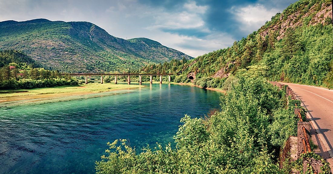 The Trebisnjica River near Lastva, Bosnia and Herzegovina.