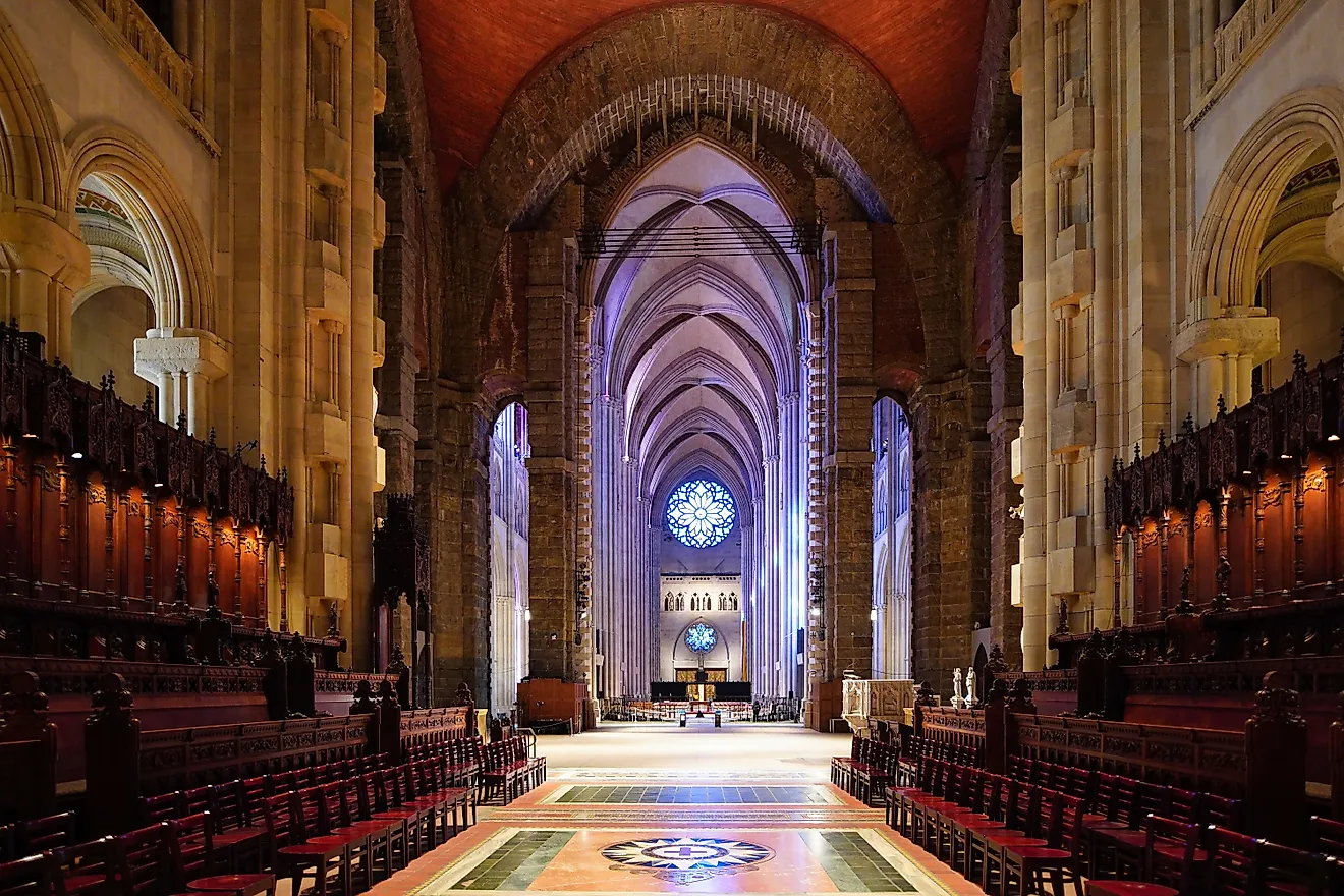 The Cathedral of St. John the Divine is the cathedral of the Episcopal Diocese of New York and the largest gothic cathedral in the United States. Editorial credit: Mariusz Lopusiewicz / Shutterstock.com