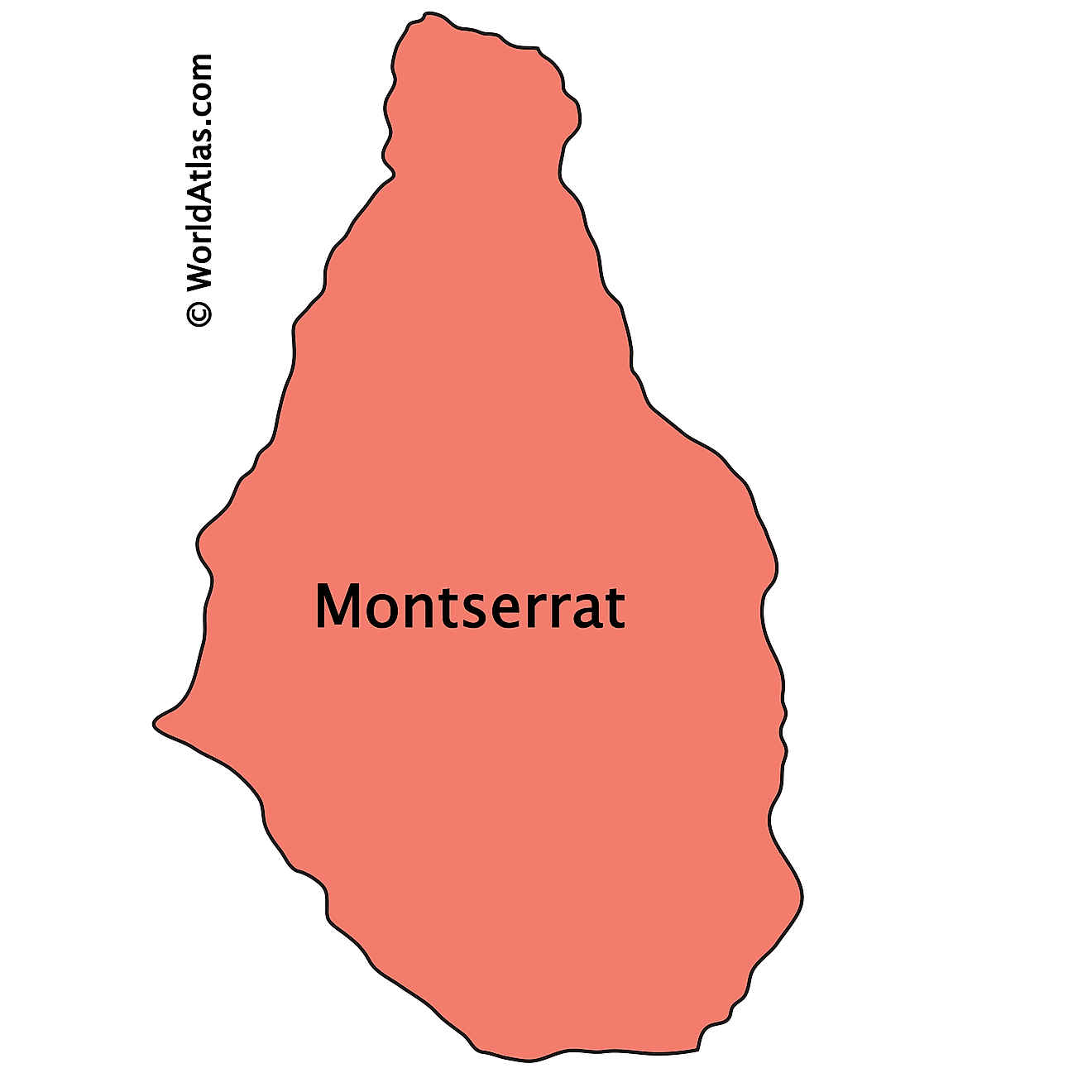 Outline Map of Montserrat