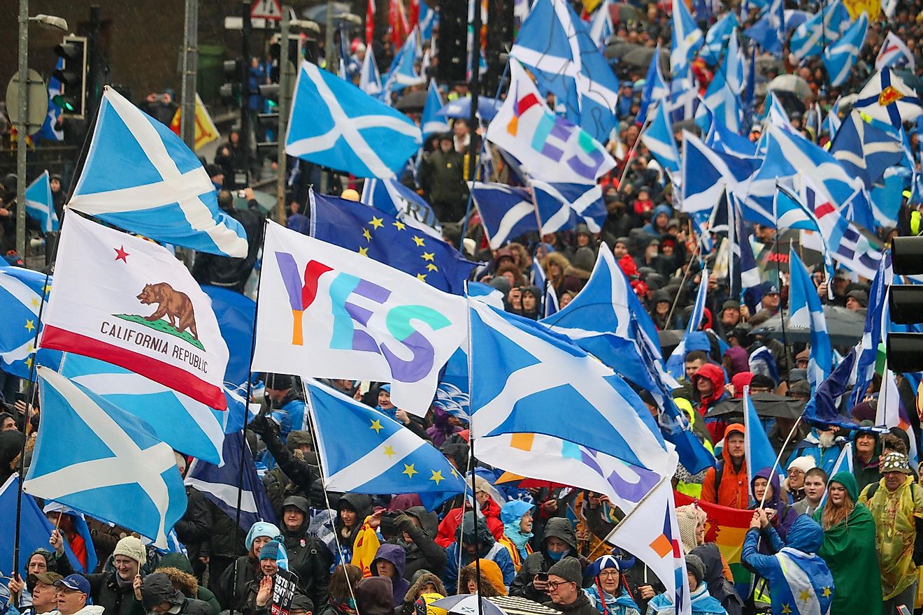 The flag of Scotland. 