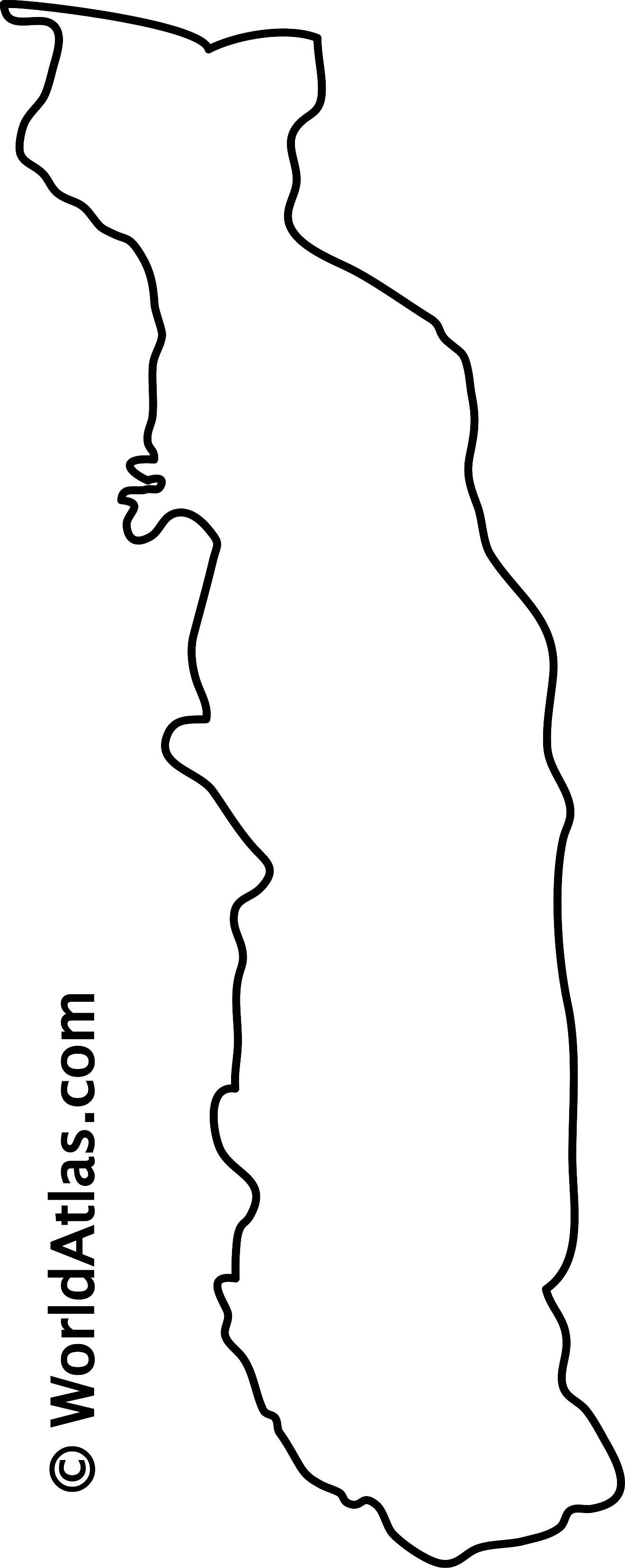 Blank Outline Map of Togo