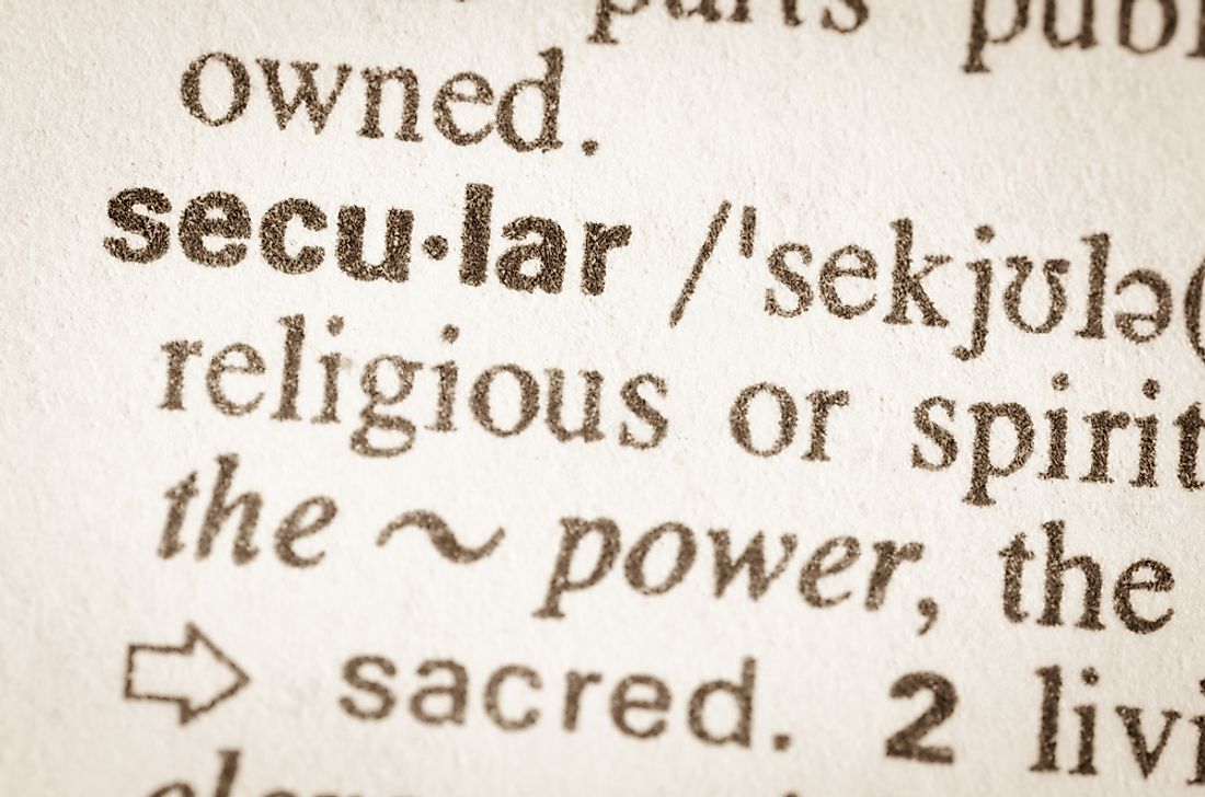 A country who does not base its laws on religion or cite an official religion is secular.